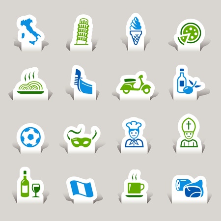 Paper Cut - Italian Iconsのイラスト素材