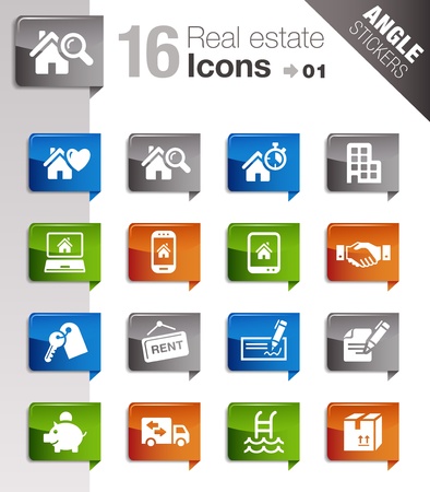 Angle Stickers - Real estate iconsのイラスト素材
