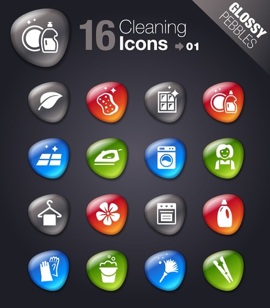 Glossy Pebbles - Cleaning Iconsのイラスト素材