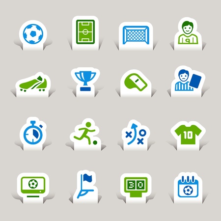 Paper Cut - Soccer Iconsのイラスト素材