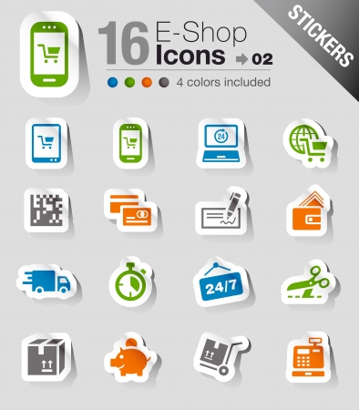 Stickers - Shopping iconsのイラスト素材