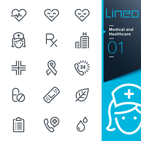 Lineo - Medical and Healthcare outline iconsのイラスト素材