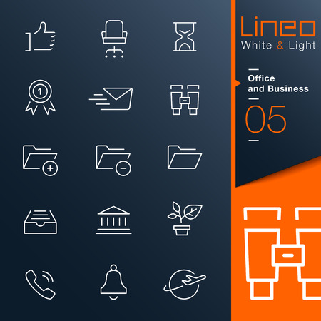 Lineo White   Light - Office and Business outline iconsのイラスト素材
