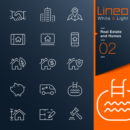 Lineo White   Light - Real Estate and Homes outline iconsのイラスト素材