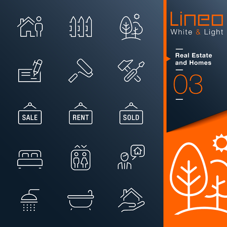 Lineo White   Light - Real Estate and Homes outline iconsのイラスト素材