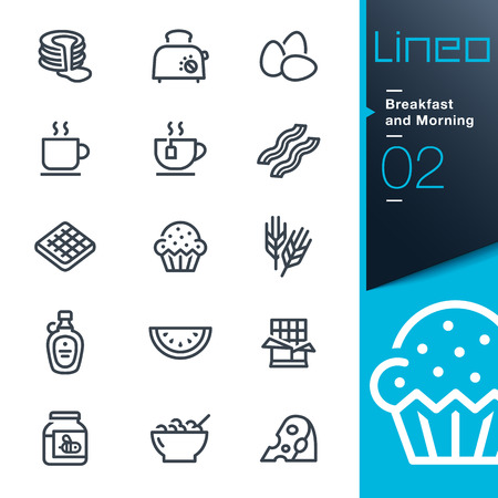 Lineo - Breakfast and Morning outline iconsのイラスト素材