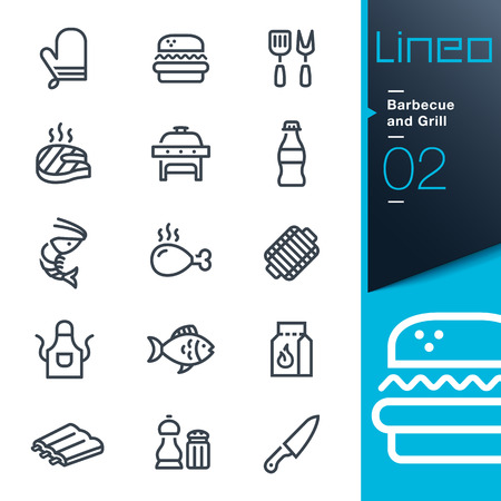 Lineo - Barbecue and Grill outline iconsのイラスト素材