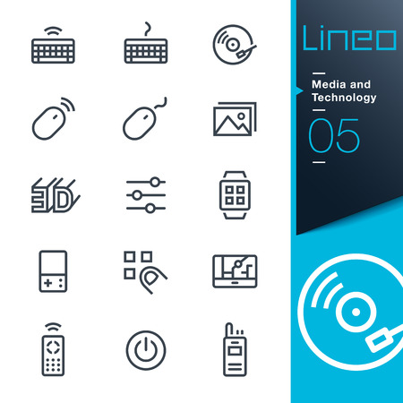 Lineo - Media and Technology outline iconsのイラスト素材