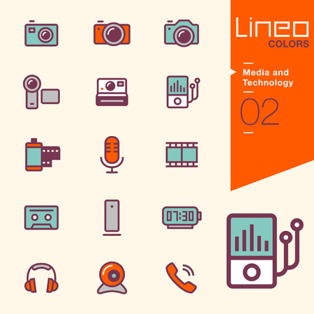 Lineo Colors - Media and Technology iconsのイラスト素材