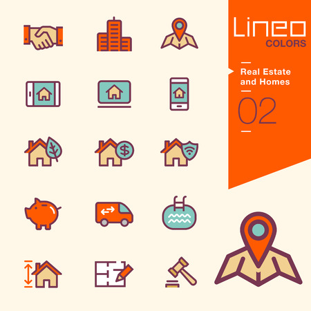 Lineo Colors - Real Estate and Homes iconsのイラスト素材