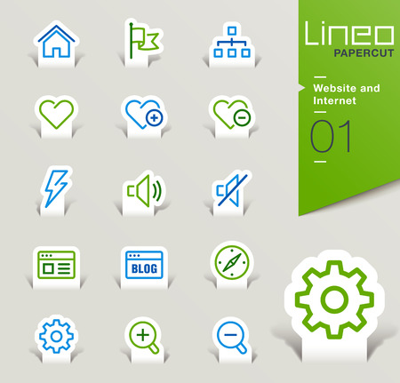 Lineo Papercut - Website and Internet icons outlineのイラスト素材