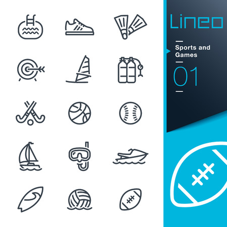 Lineo - Sports and Games line iconsのイラスト素材