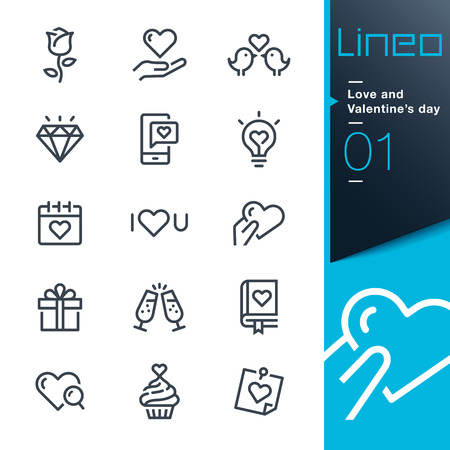 Lineo - Love and Valentines day icons lineのイラスト素材