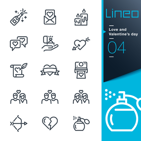 Lineo - Love and Valentines day icons lineのイラスト素材
