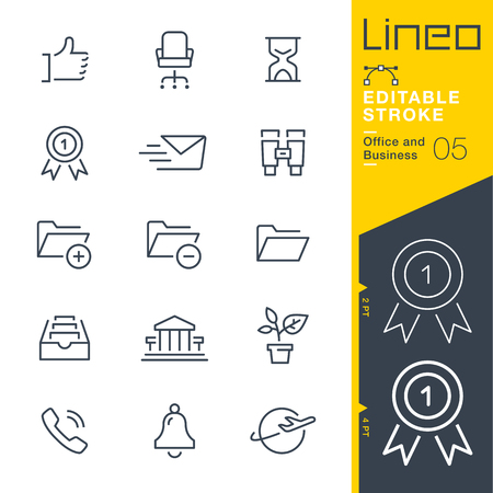 Lineo Editable Stroke - Office and Business outline icons Vector Icons - Adjust stroke weight - Change to any colorのイラスト素材