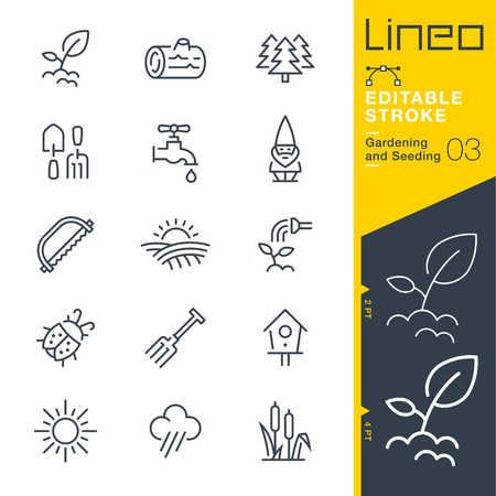 Lineo Editable Stroke - Gardening and Seeding line Vector icons - Adjust stroke weight - Change to any colorのイラスト素材