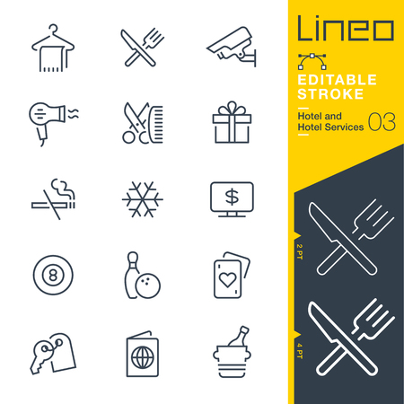 Lineo Editable Stroke - Hotel line icon Vector Icons - Adjust stroke weight - Change to any colorのイラスト素材