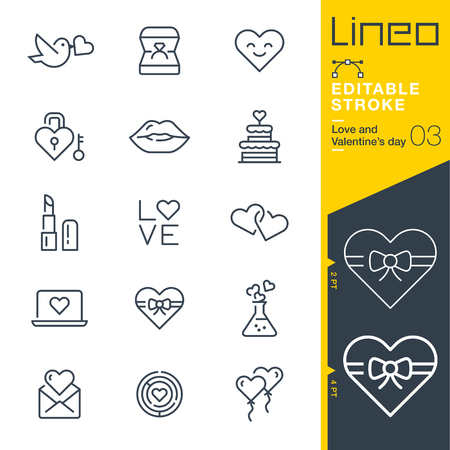 Lineo Editable Stroke - Love and Valentine? ? ? s day line icon Icons - Adjust stroke weight - Change to any colorのイラスト素材