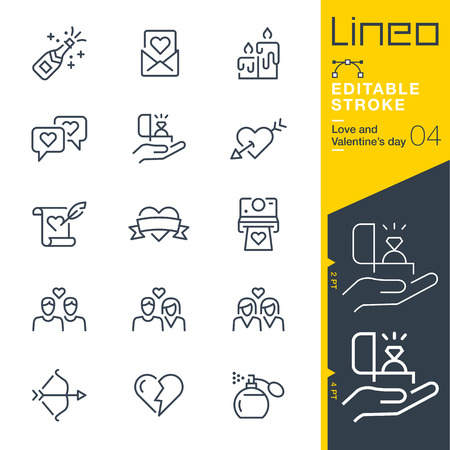 Lineo Editable Stroke - Love and Valentine? ? ? s day line icon Icons - Adjust stroke weight - Change to any colorのイラスト素材