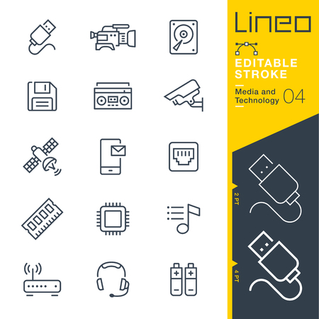 Lineo Editable Stroke - Media and Technology line icon Vector Icons - Adjust stroke weight - Change to any colorのイラスト素材