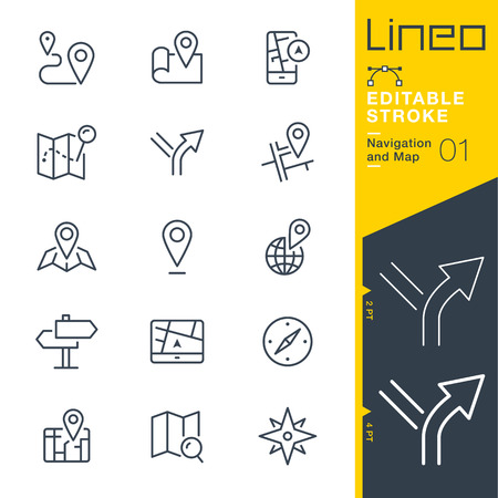 Lineo Editable Stroke - Navigation and Map line icon Vector Icons - Adjust stroke weight - Change to any colorのイラスト素材