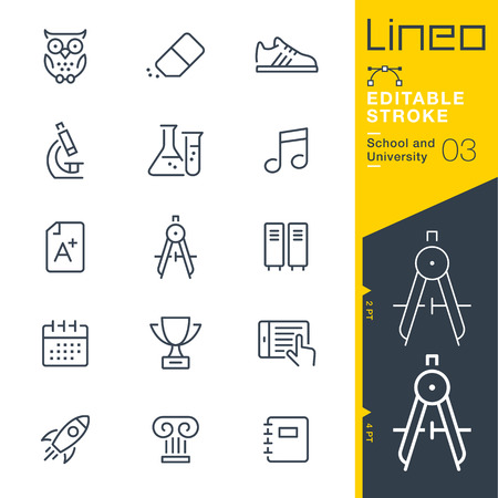Line Editable Stroke - School and University line icon Vector Icons - Adjust stroke weight - Change to any color.のイラスト素材