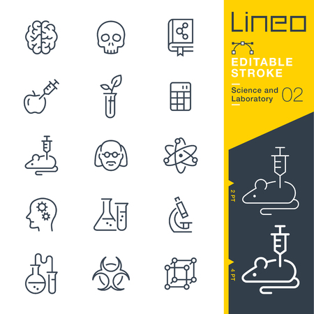 Lineo Editable Stroke - Science and Laboratory icons Vector Icons - Adjust stroke weight - Change to any colorのイラスト素材
