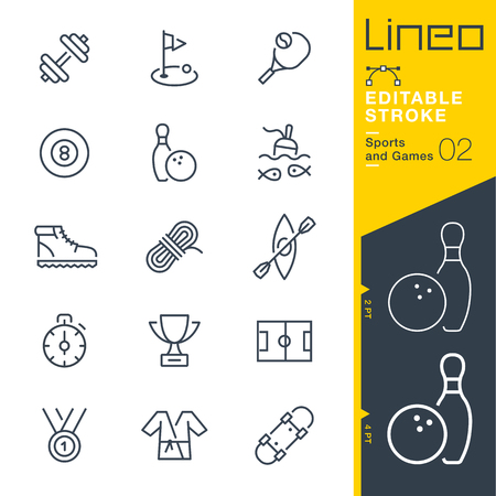Lineo Editable Stroke - Sports and Games line icons Vector Icons - Adjust stroke weight - Change to any colorのイラスト素材