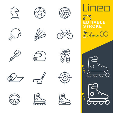 Lineo Editable Stroke - Sports and Games line icons Vector Icons - Adjust stroke weight - Change to any colorのイラスト素材