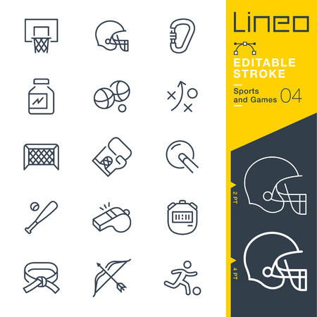 Lineo Editable Stroke - Sports and Games line icons Vector Icons - Adjust stroke weight - Change to any colorのイラスト素材