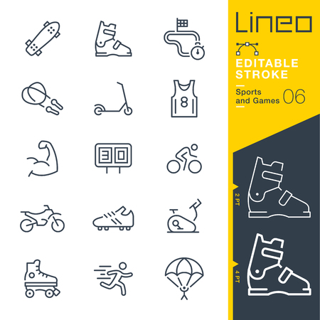 Lineo Editable Stroke - Sports and Games line icons Vector Icons - Adjust stroke weight - Change to any colorのイラスト素材