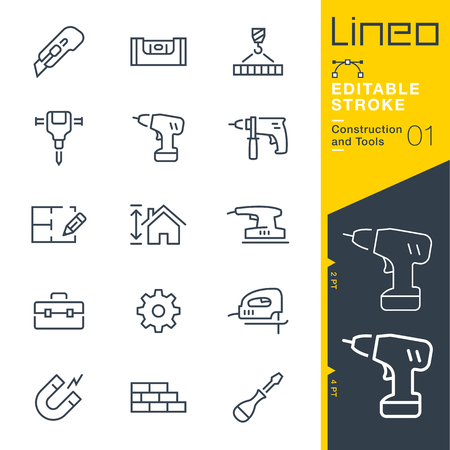 Lineo Editable Stroke - Construction and Tools line icon Vector Icons - Adjust stroke weight - Change to any colorのイラスト素材
