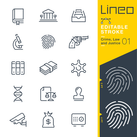 Lineo Editable Stroke - Crime, Law and Justice line icon Vector Icons - Adjust stroke weight - Change to any colorのイラスト素材
