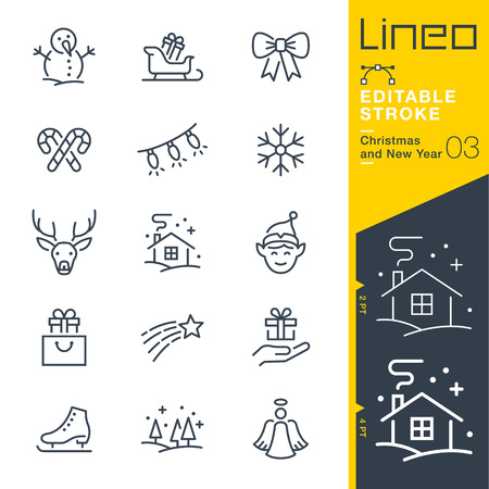 Lineo Editable Stroke - Christmas and New Year line icon Vector Icons - Adjust stroke weight - Change to any colorのイラスト素材