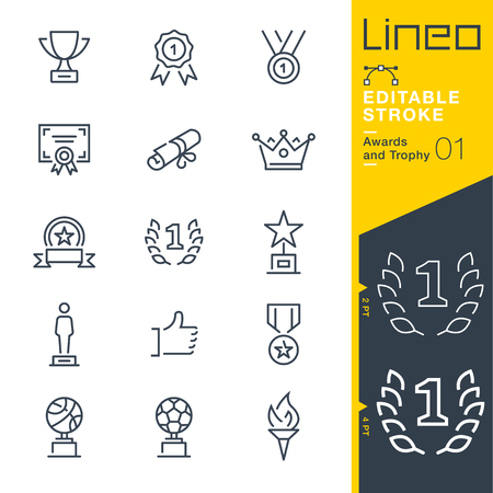 Lineo editable stroke. Icon set.のイラスト素材