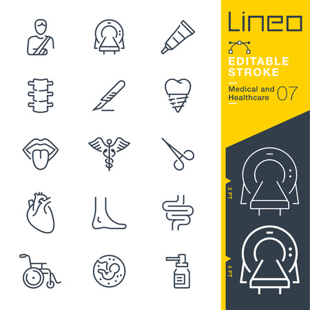 Line Editable Stroke - Medical and Healthcare Line Icons Vector illustration.のイラスト素材