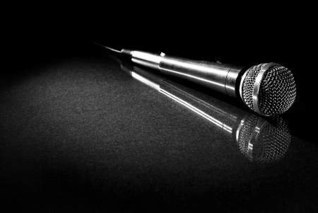 Image of microphone on reflective surface