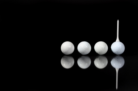 Four balls reflectedの写真素材