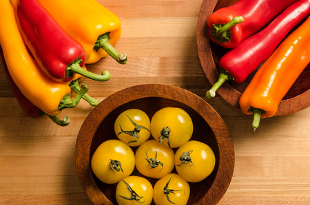 Peppers and tomatoesの写真素材