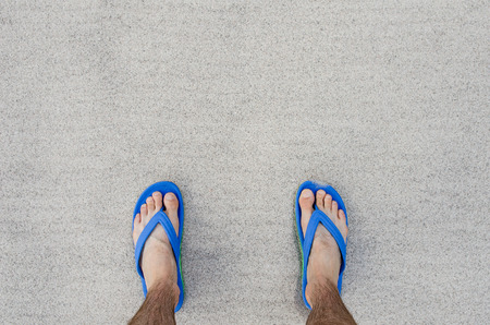 Flip Flops on the sandの写真素材