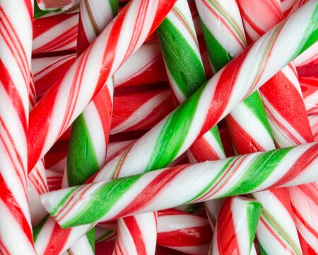 Many candy canes in a pileの写真素材
