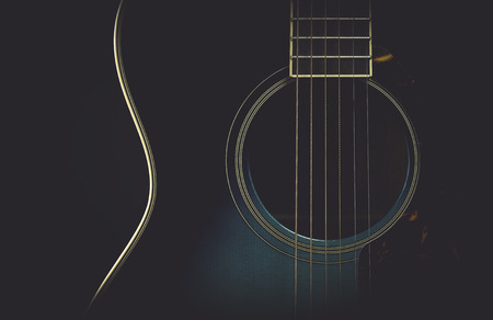Guitar matte finish on blackの写真素材