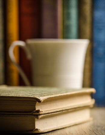 Mug with booksの写真素材