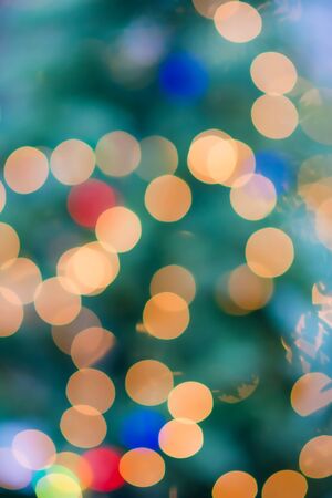 Christmas tree light blurの写真素材