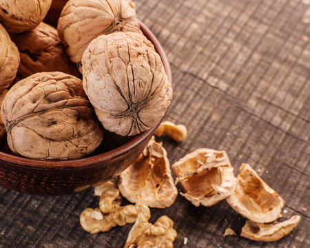 peeled nuts with shellの写真素材