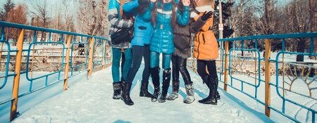 Children can have fun playing in the snowの写真素材