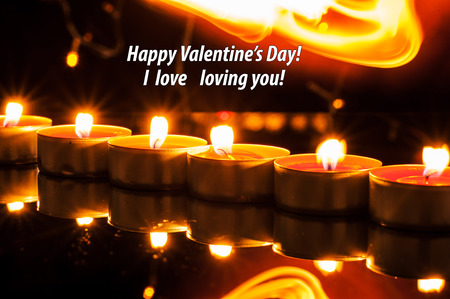 Single lit candles.Candles new year.Valentine candle lights.Valentine candle lights.Valentine's dayの写真素材