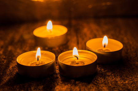 Many burning candles.Candles new year.Valentine candle lights.Valentine's dayの写真素材