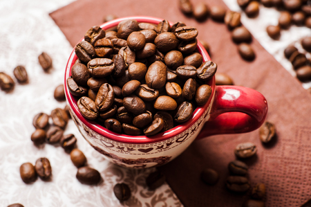 coffee beans.Roasted coffee beans goals.Packaging for coffeeの写真素材