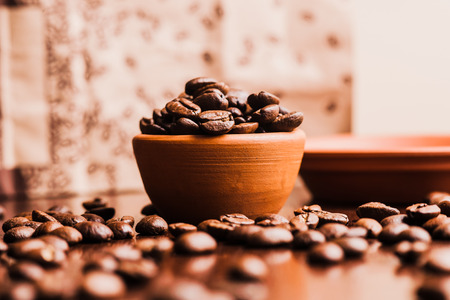coffee beans.Roasted coffee beans goals.Packaging for coffeeの写真素材